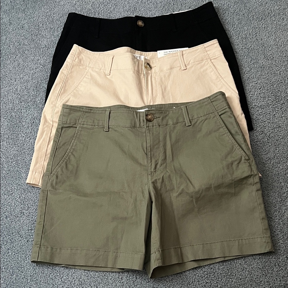 LOFT Women's Shorts - Black, Beige, and Olive